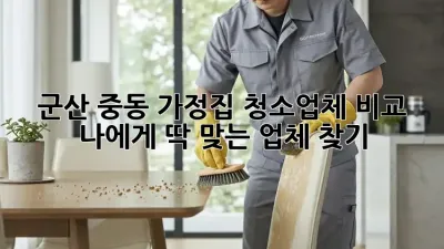 군산 중동 가정집 청소업체 비교: 나에게 딱 맞는 업체 찾기